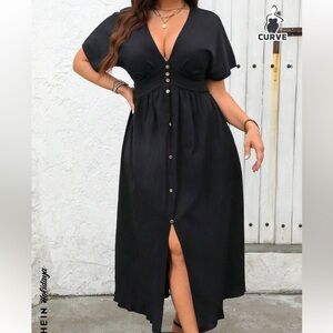Black NWT casual v neck dress